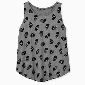 HEATHER GREY SKULL HERITAGE SLUB TANK